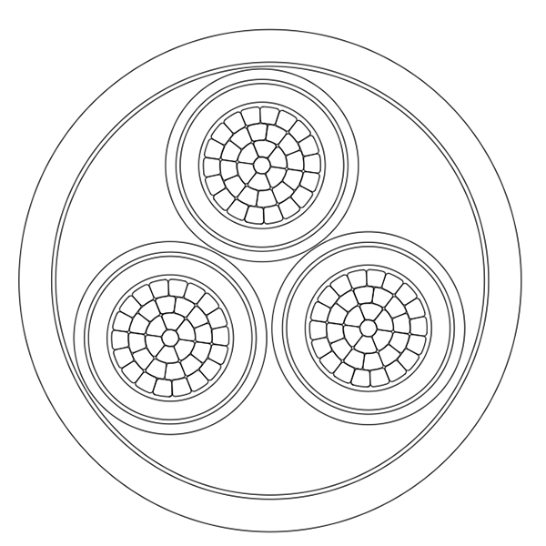 18-30KV (19-33kV) 3phase Unarmoured Cable structure