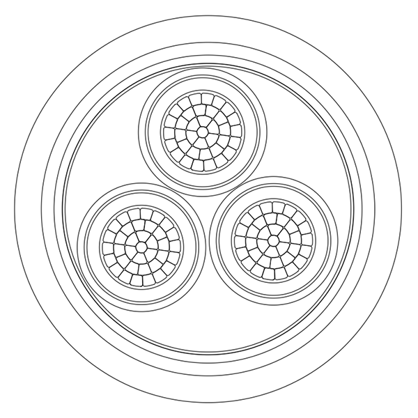 3 core 300mm2 armoued cable structure