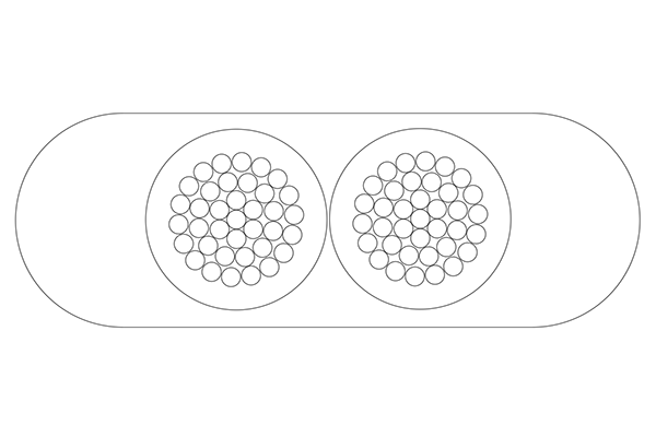 Flat cable CU PVC PVC Cable H03VVH2-F STRUCTURE