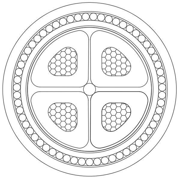 steel armoured low voltage cable structure